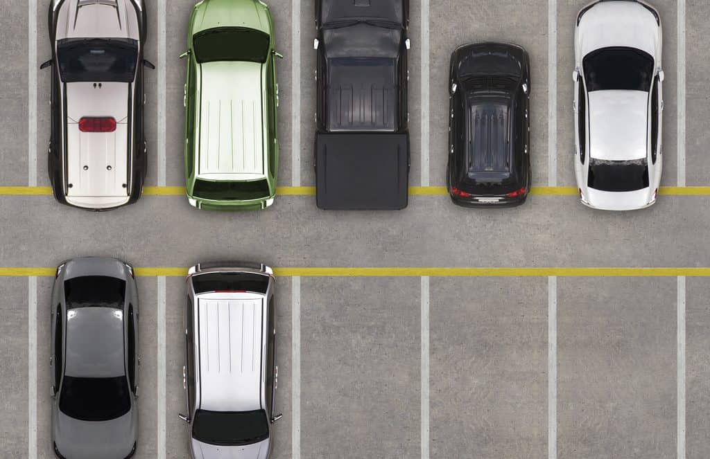 Top view of parking lot