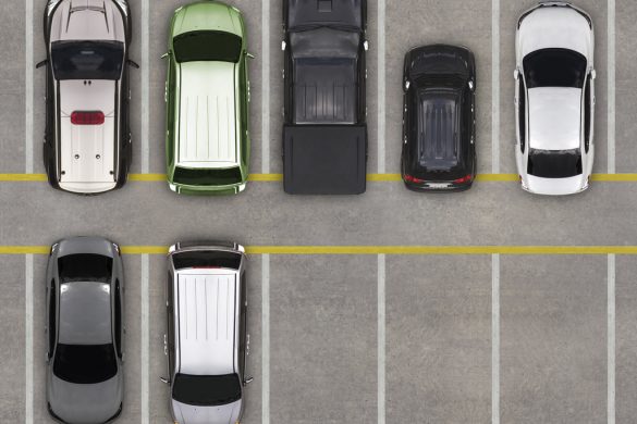 Top view of parking lot