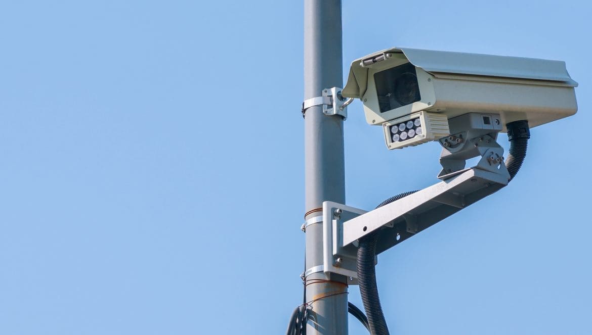 Street camera for traffic violations. Police control