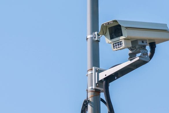 Street camera for traffic violations. Police control