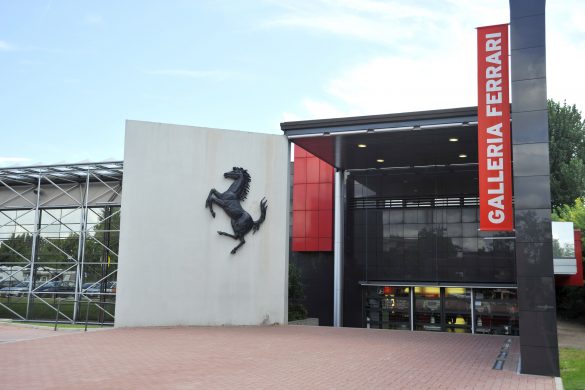 Maranello, Modena, Italy - August 16, 2010: the entrance of the Galleria Ferrari in Maranello.