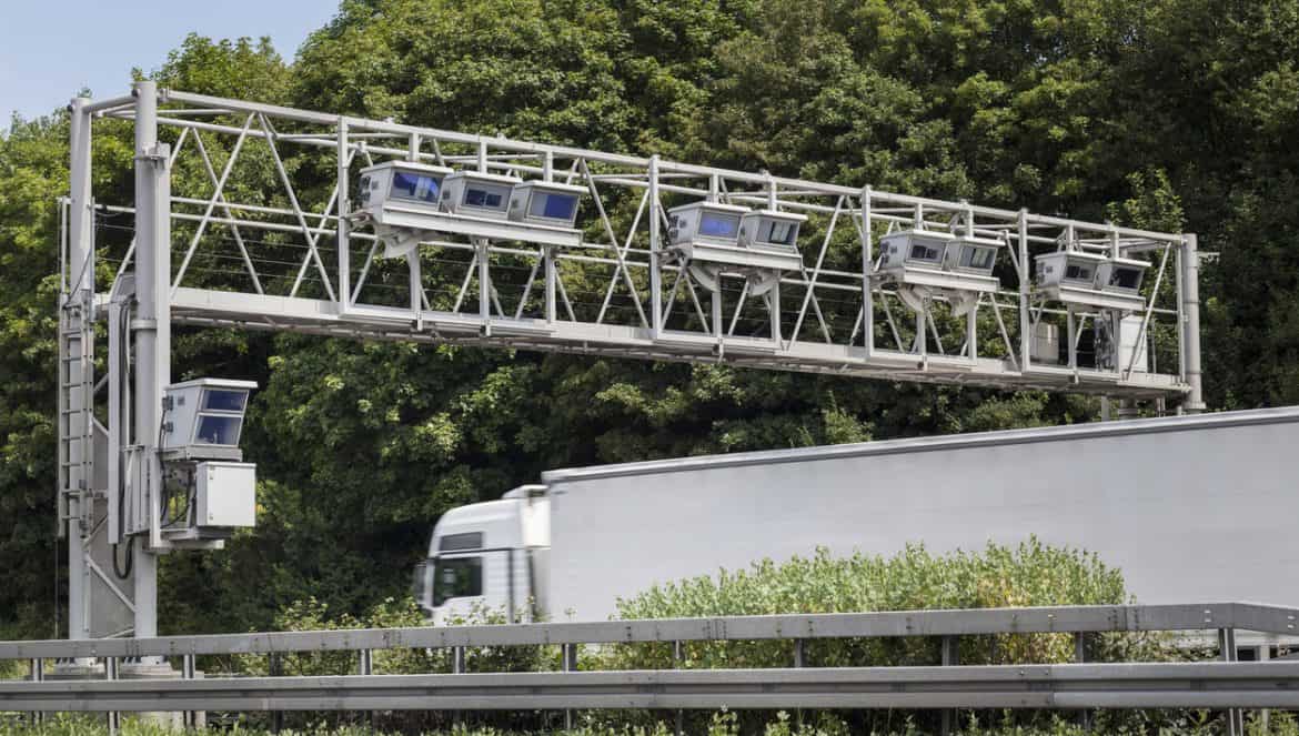 Truck toll system, german highway - control gantry